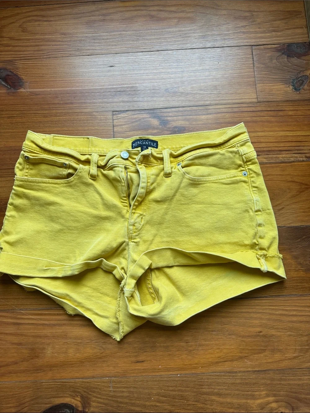 JCrew Yellow Denim Cutoff Shorts